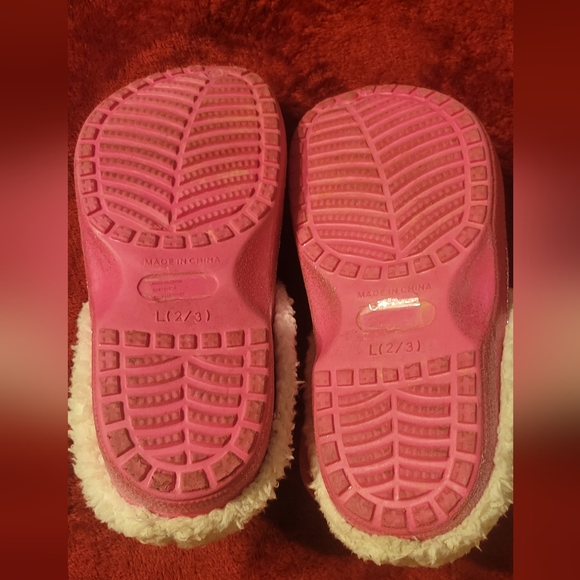 Girls Glitter Pink Croc like Slip on Shoes - Picture 7 of 9
